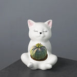 pots céramique porcelaine blanc cactus succulentes manga mignon zenintérieurextérieurvaseglacébrillant