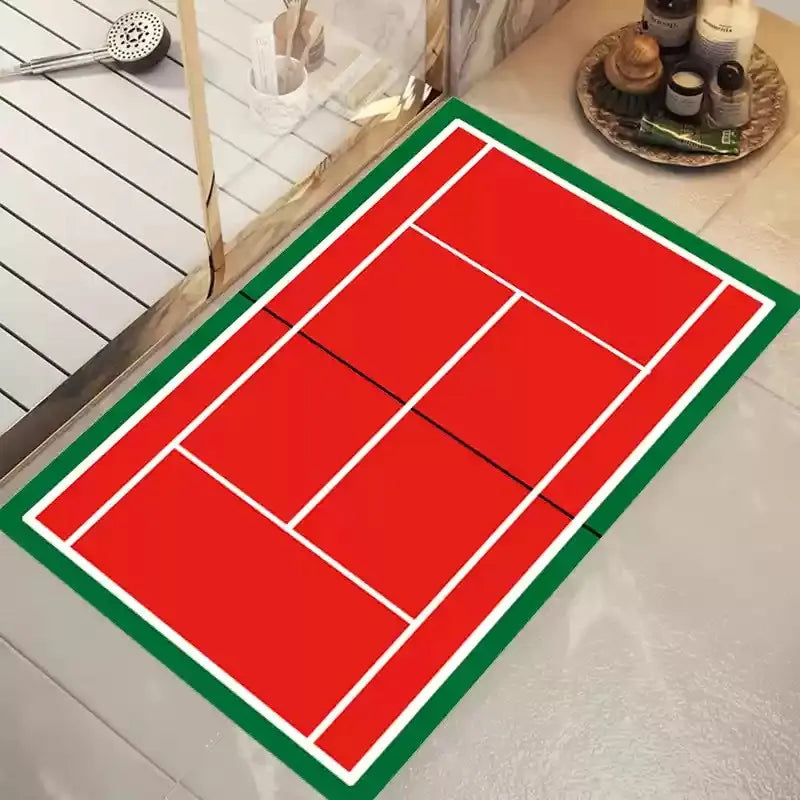 tapis sol moderne tennis court bleu vert anti dérapant polyester durable extérieur entrée chambre
