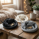support bijoux dragon noir blanc gris gothique fantaisie porte clés décoration fantastique gothique