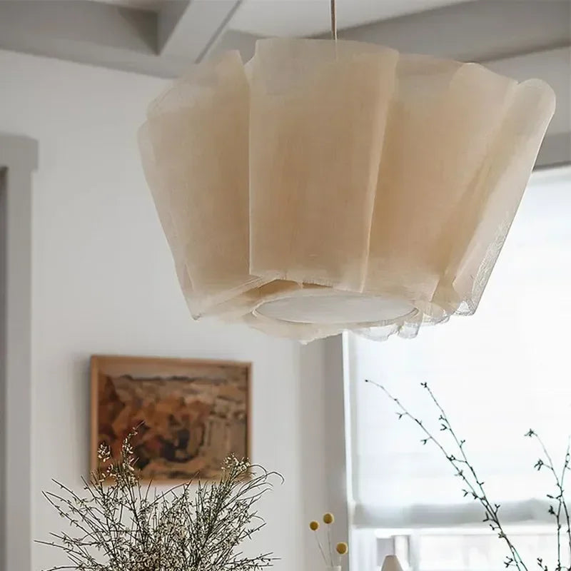 suspension lumineuse tissu beige clair moderne 2000 82000lm 90 260v opaques fixations