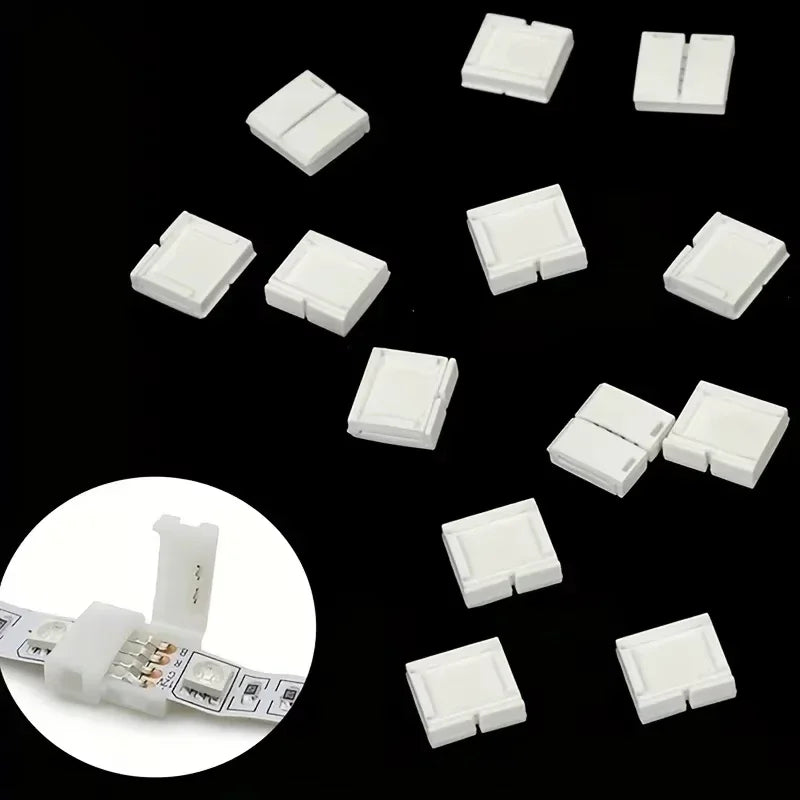 ruban led flexible blanc moderne clips fixation 10mm basse tension 3528 5050 rgb