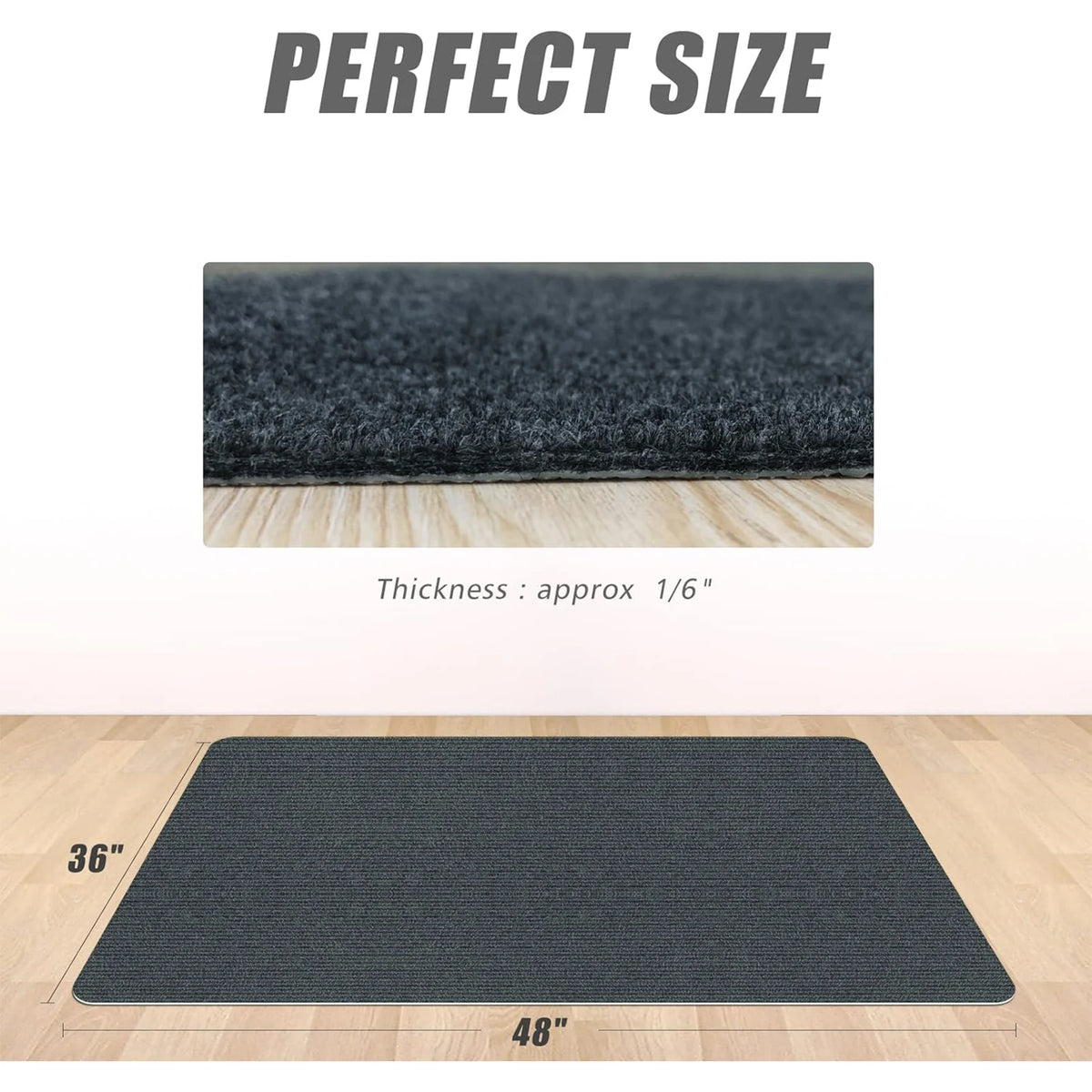 tapis sol caoutchouc polyester antidérapant bleu marine moderne 90x120cmintérieur maison