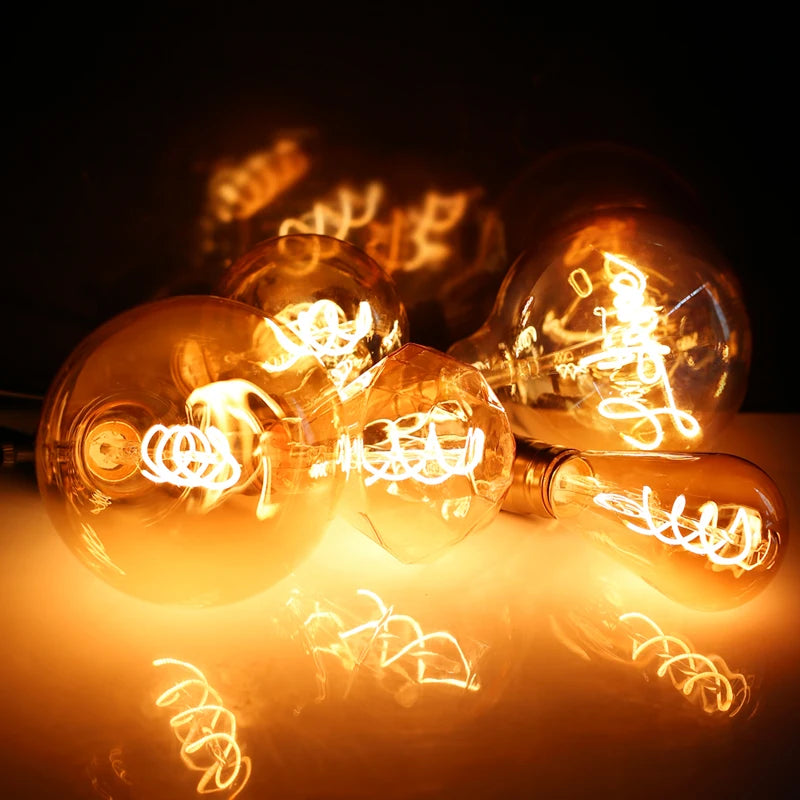 ampoules led spirale dorée vintage écolaire e27 220v 50000h 250 lumens doré translucent