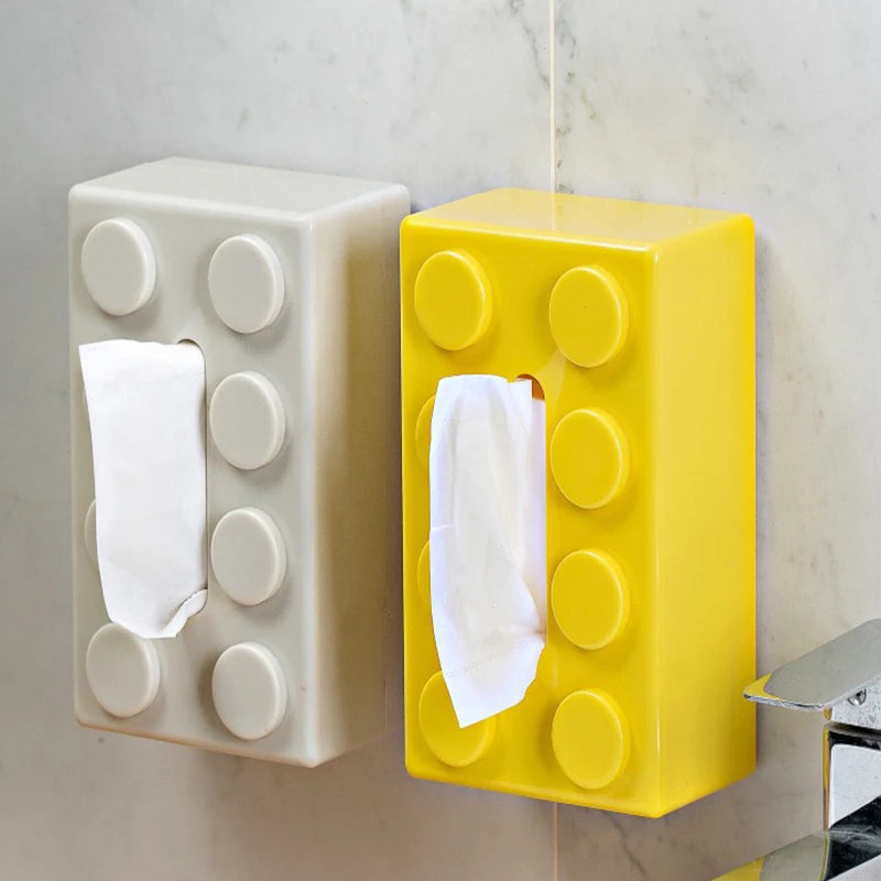 boîte mouchoirs moderne blocs construction couleur rouge noir vert bleu blanc jaune