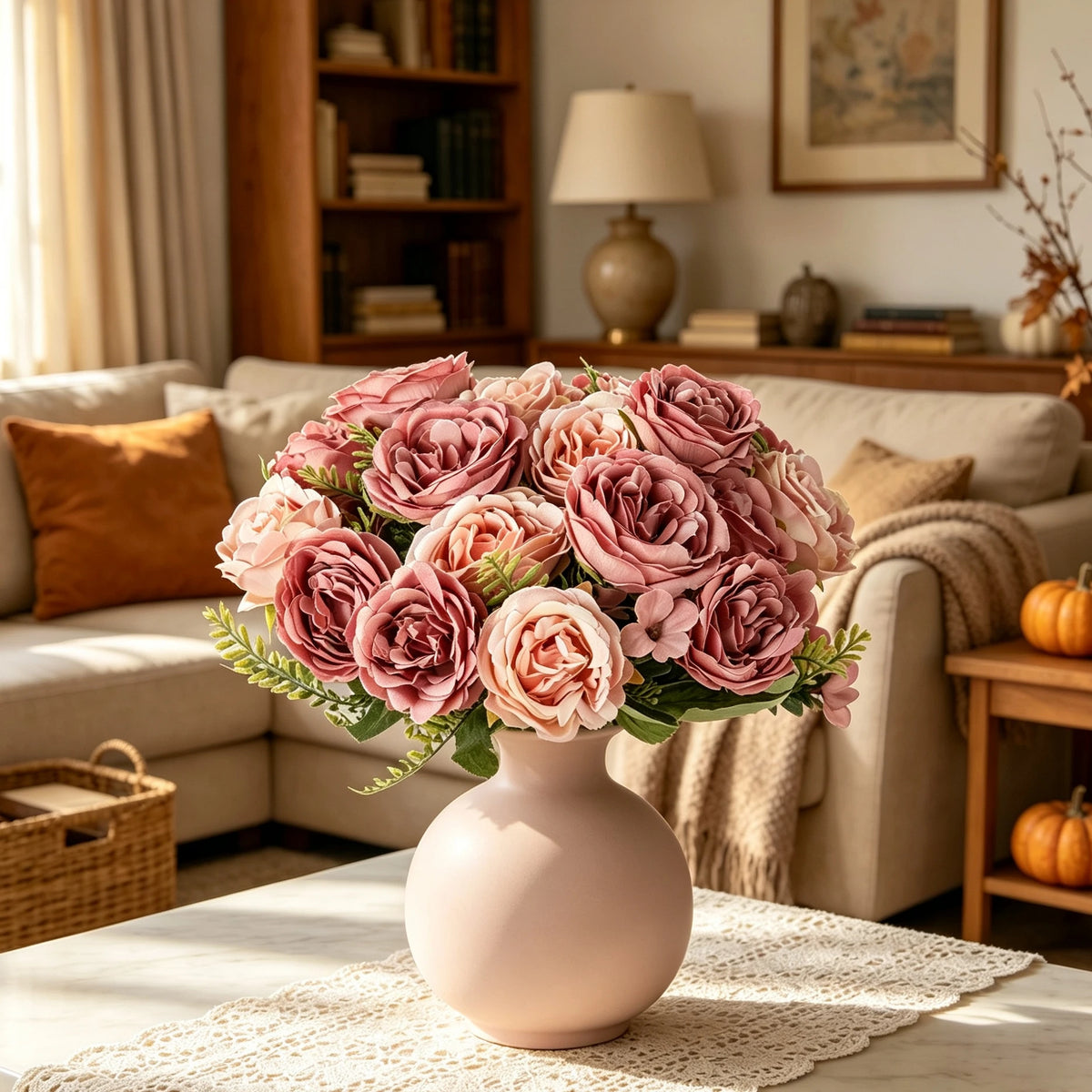 bouquet artificiel roses soie orange rouge rose blanc violet feuilles vertes classiqueintérieurDecorationFestivalMarriage