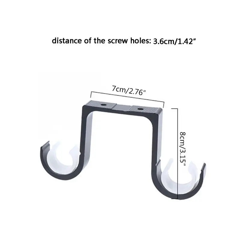 Support tringle à rideau double réglable pour tringles 26-28mm