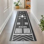tapis moderne piste aéroport vert gris noir blanc décoratif extérieur salon chambre aubusson flocage
