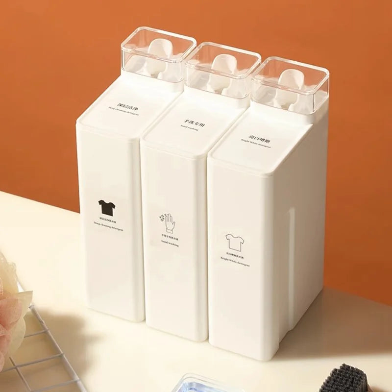 distributeur liquide lessive blanc moderne minimaliste rechargeable adhésif poignée grille dimensions buanderie salle bains