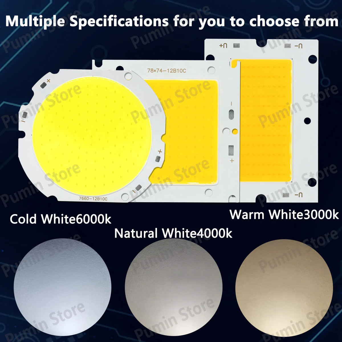 lampe led 50w blanc froid neutre chaud moderne opacité mat 76x74mm 80x31mm dc30v