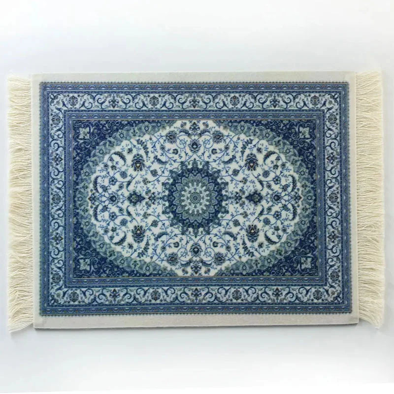 tapis sol persan motif floral classique franges décoration intérieur maison