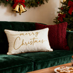 housse coussin brodée lettres noël velours polyester 30x50cm festive decoration voiture