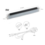 lampe uv led 8w blanc noir moderne interrupteur controle insectes fluorescence