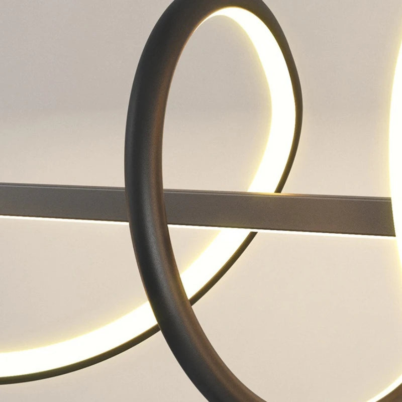 suspension lumineuse moderne spirale noir blanc métal câble 100cm 120cm