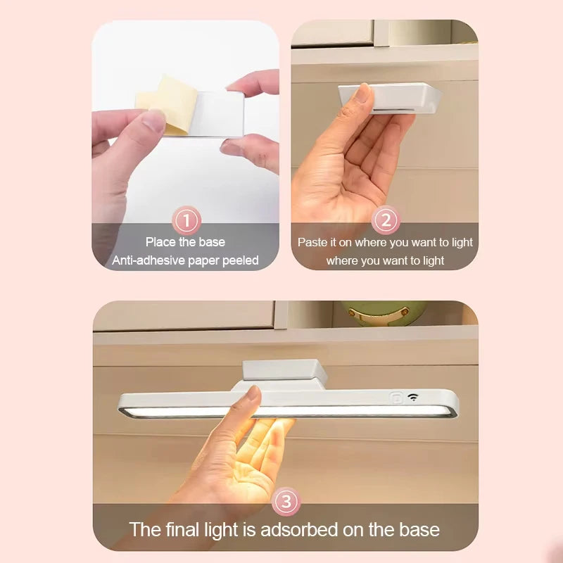 lampe led rechargeable télécommande moderne adhésive 42cm blanc minimaliste chambre