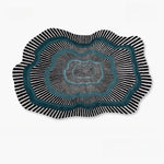 tapis moderne géométrique rayures cercles motifs floraux noir blanc bleu vert polyester salon chambreextérieur