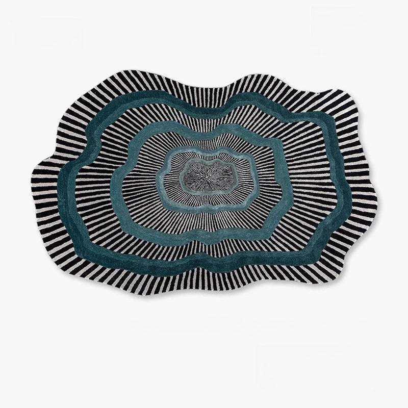 tapis moderne géométrique rayures cercles motifs floraux noir blanc bleu vert polyester salon chambreextérieur
