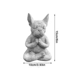statue bulldog méditation yoga gris pierreux zen jardin décoration