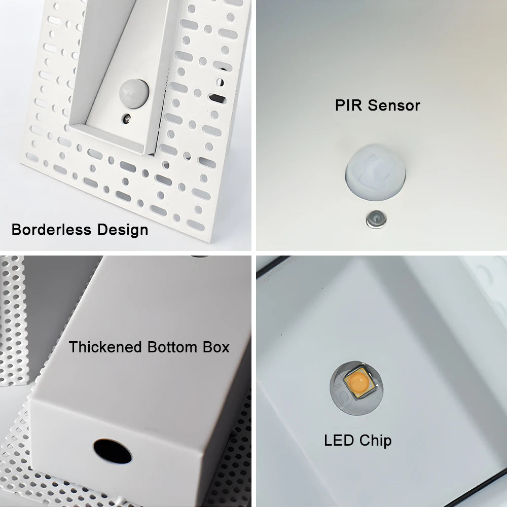 applique murale led encastrée détecteur mouvement blanc moderne éclairage escalier couloir cuisine intérieur