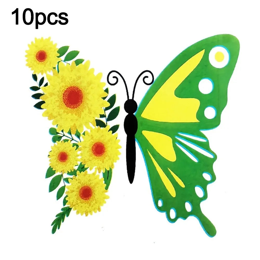 sticker mural décoratif moderne fleurs stylisées pavot tournesol rouge bleu orange jaune