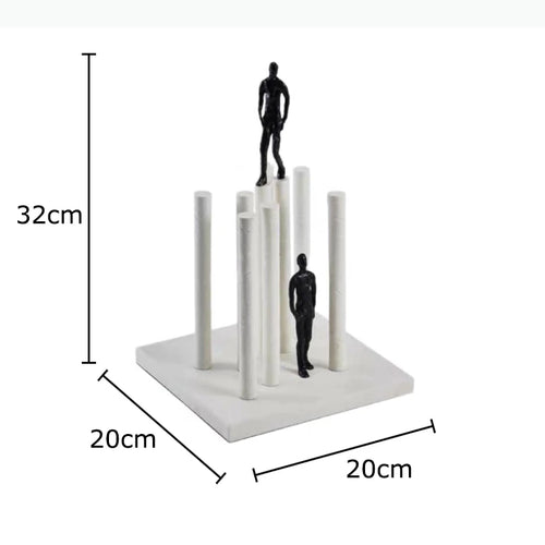 sculpture contemporaine figurines humaines noir blanc colonnes transparentes décoration erotique moderne abstraite