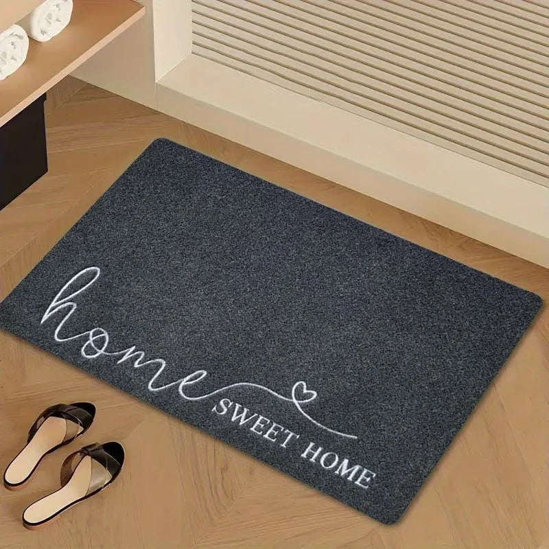 tapis d'entrée moderne rayé noir blanc rose antidérapant polyester