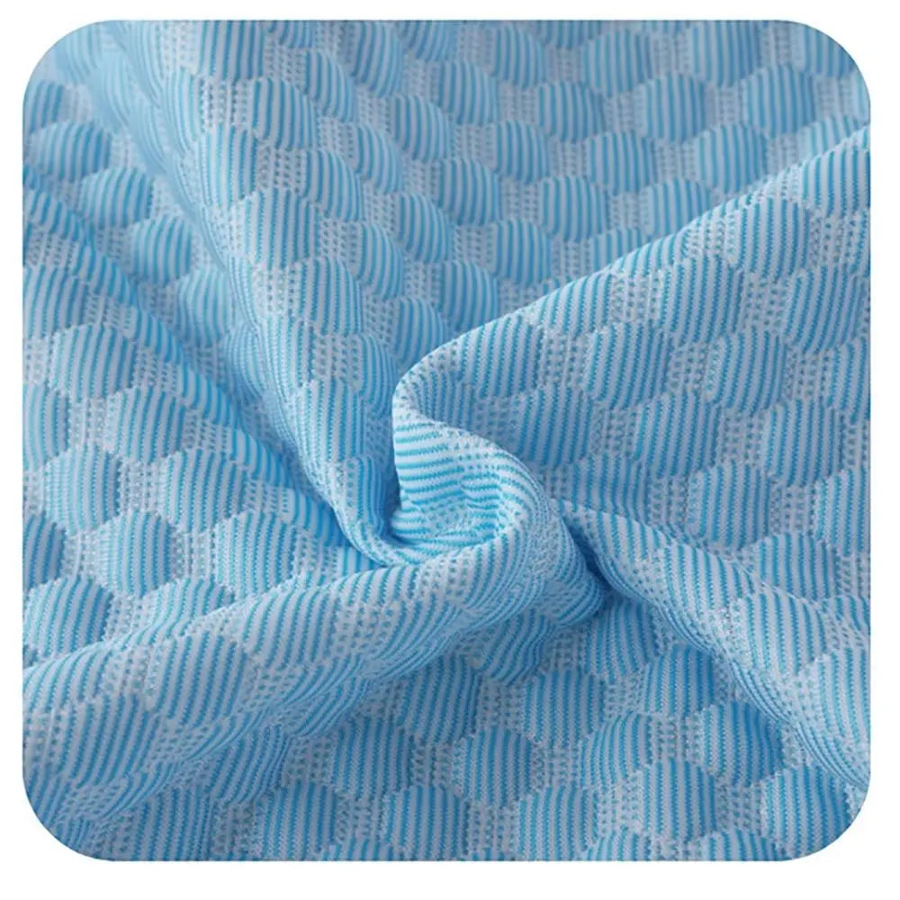housse coussin polyester moderne motif géométrique bleu clair protection antiacariens