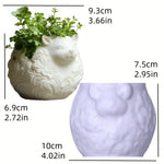 moule silicone cache pot crâne fleurs décoratif résine plante succulente jardin objet artisanal noir