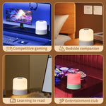 lampe table led rechargeable 16 couleurs télécommande variateur intensité tactile moderne blanc gris