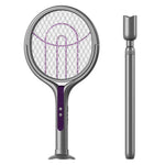 raquette électrique anti moustiques gris violet surface rotative moderne rechargeable fly swatter zapper