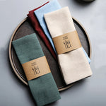 serviettes table coton lin vert bleu rouge gris minimaliste réutilisable 30x45cm festive mariageextérieur