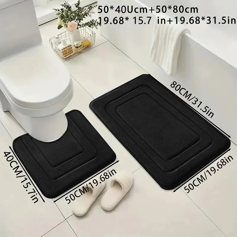 tapis bain doux gris noir marron beige bleu moderne simple salon salle bain deux