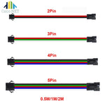 câbles électrique extension 24v led 2pin 3pin 4pin 5pin noir rouge vert bleu