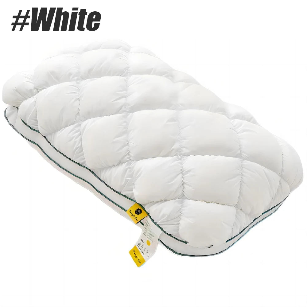 oreiller rembourré motifs carrés jaune blanc gris confortable lit douillet
