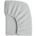 drap housse berceau coton rayures horizontales beige marron clair vert pastel rose pâle gris