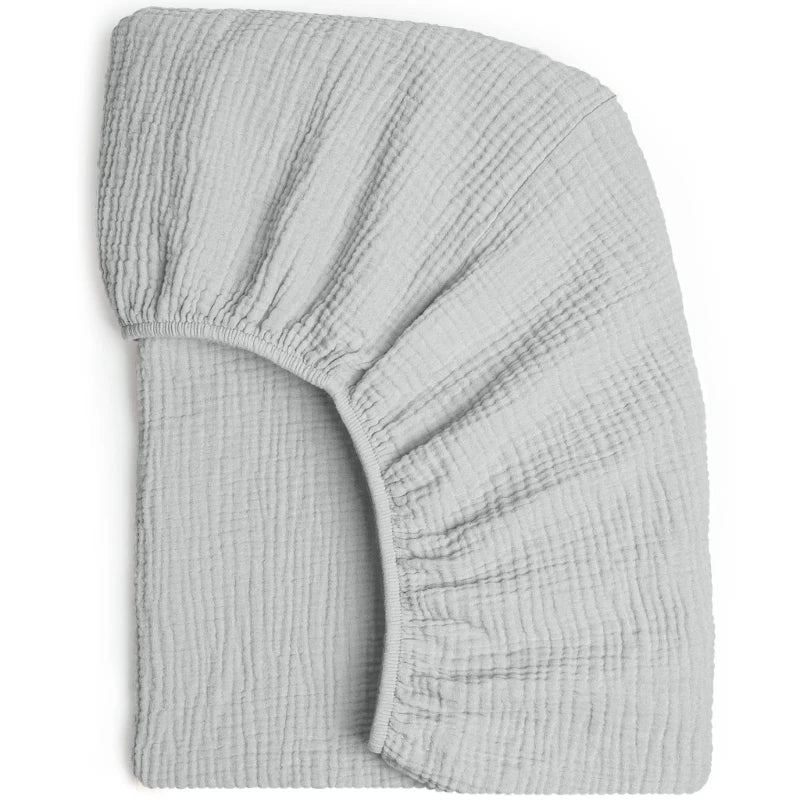 drap housse berceau coton rayures horizontales beige marron clair vert pastel rose pâle gris