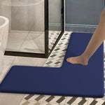 tapis bain gris moderne antidérapant points noirs fond blanc doublure moelleuse 120x80cm 150x80cm