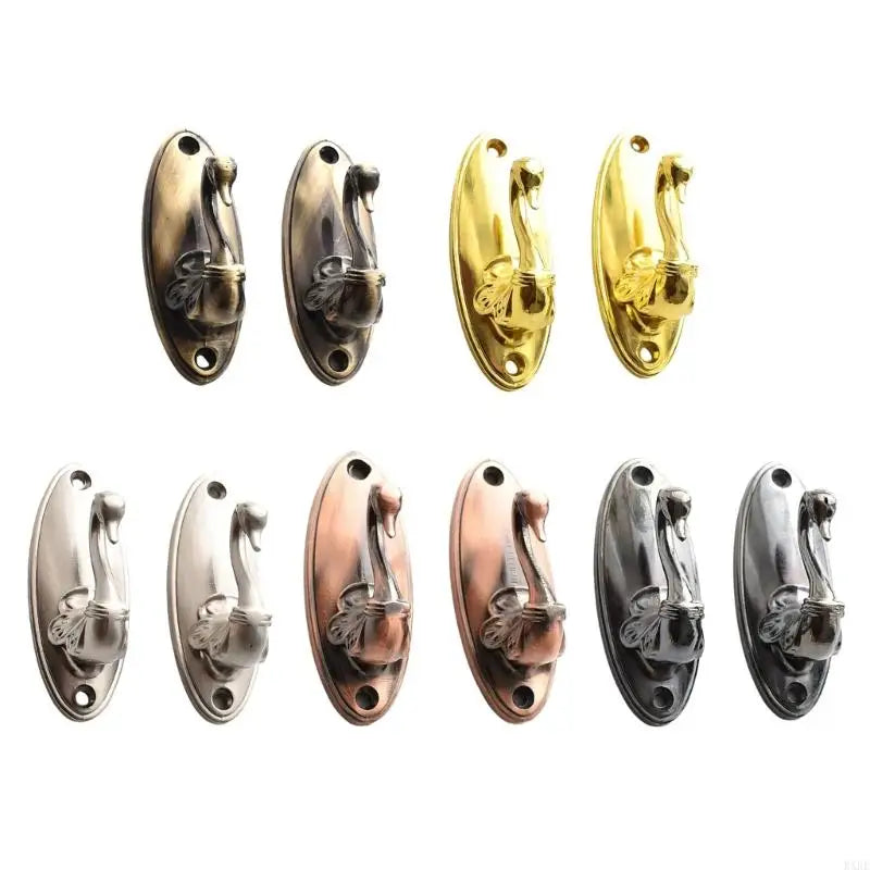 boucles rideau floral bronze doré argenté cuivre classiques pack deux boucles