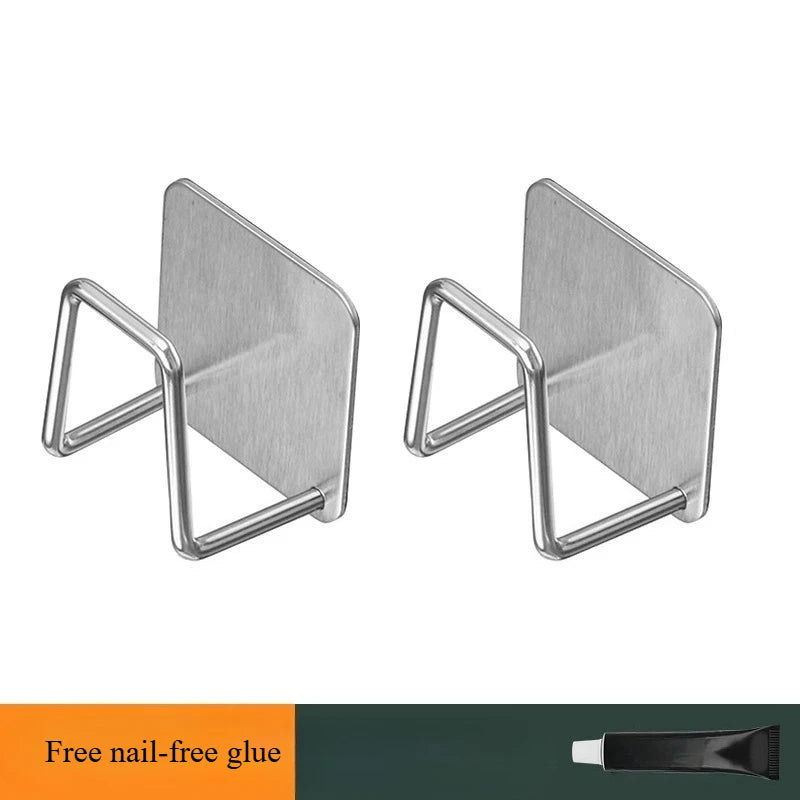 porte couverts universel bois naturel métal chromé moderne adhésif multifonction vaisselle rangement cuisine efficace