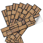 autocollants escalier bois vieilli adhésifs rustiques vintage 7pièces brun bleu