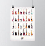 affiche moderne guitares colorées décoration mur salon toile haute qualité digital print chambre