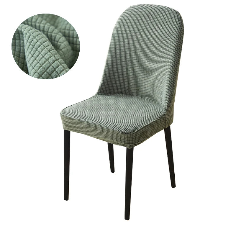 housse chaise extensible jacquard gris moderne fauteuil salle manger banquet