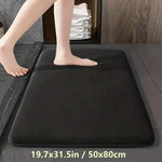tapis sol salle bain gris rose velours antidérapant moderne mousse mémoire forme pvc adhésif