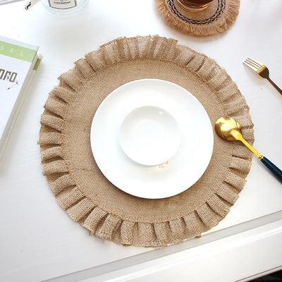 Set de table en jute tressé rond nature