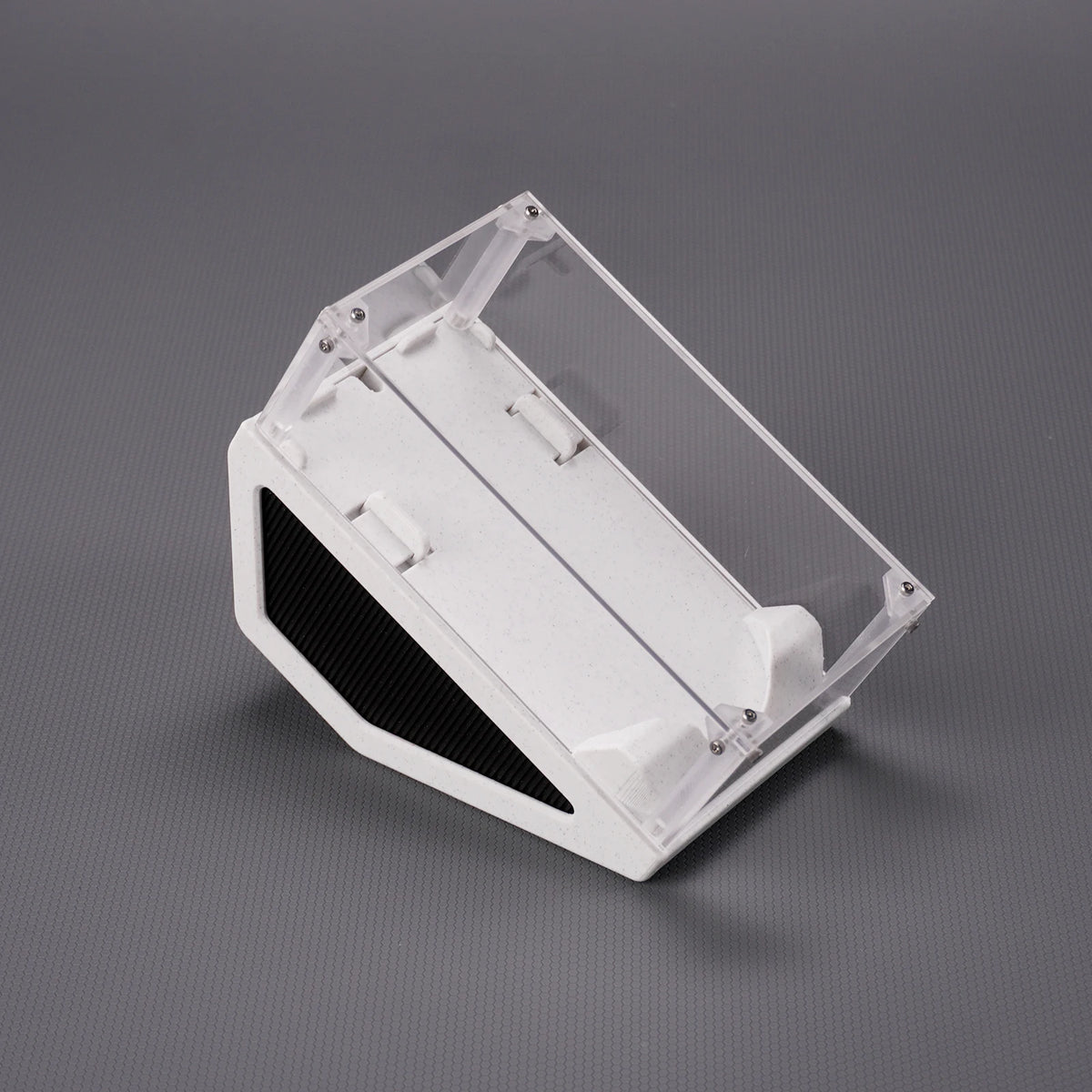 support souris transparent moderne clips ventilation jeu acrylique minimaliste đen trắng