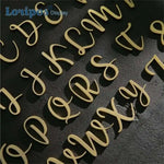 lettres alphabet bois doré classique cursive décoration murale nom porte maison