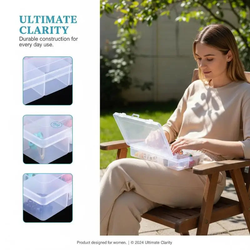 boîte rangement transparente moderne bijoux vis 15 18 24 28 30 36 compartiments amovible