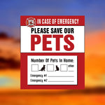 autocollants urgence animaux compagnie chiens chats oiseaux pompe incendie numéro d'urgence graphique informatif stickers