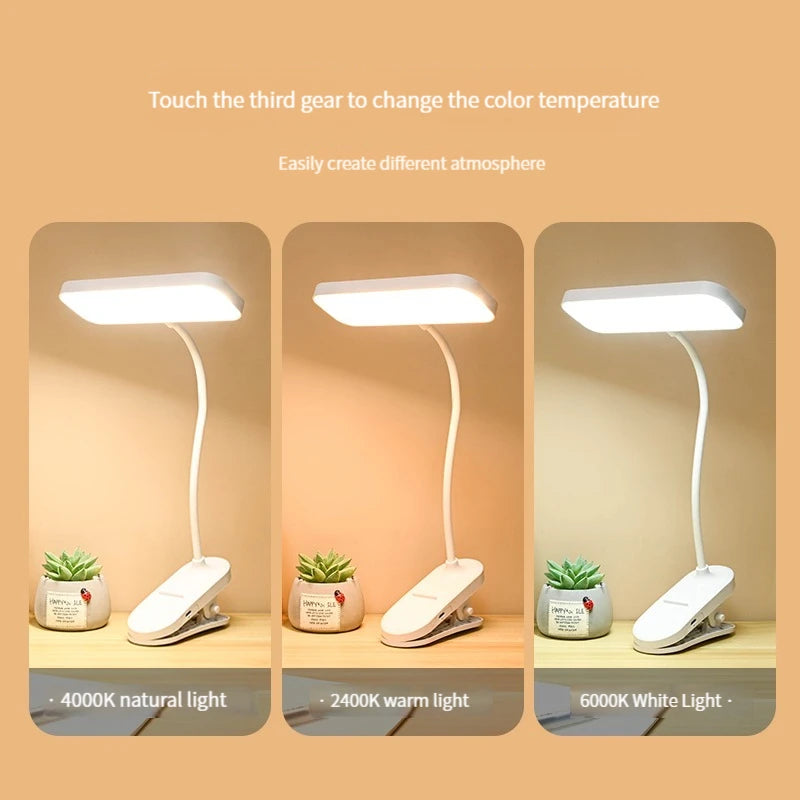 lampe moderne rechargeable led blanc clipser étudiant chambre dormir étude USB