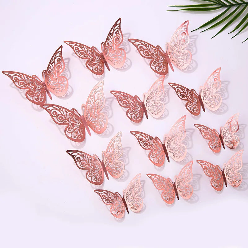 papillons décoratifs multicolores ornements floraux adhésifs diy gâteaux cupcakes boîtes cadeaux chambre coucher