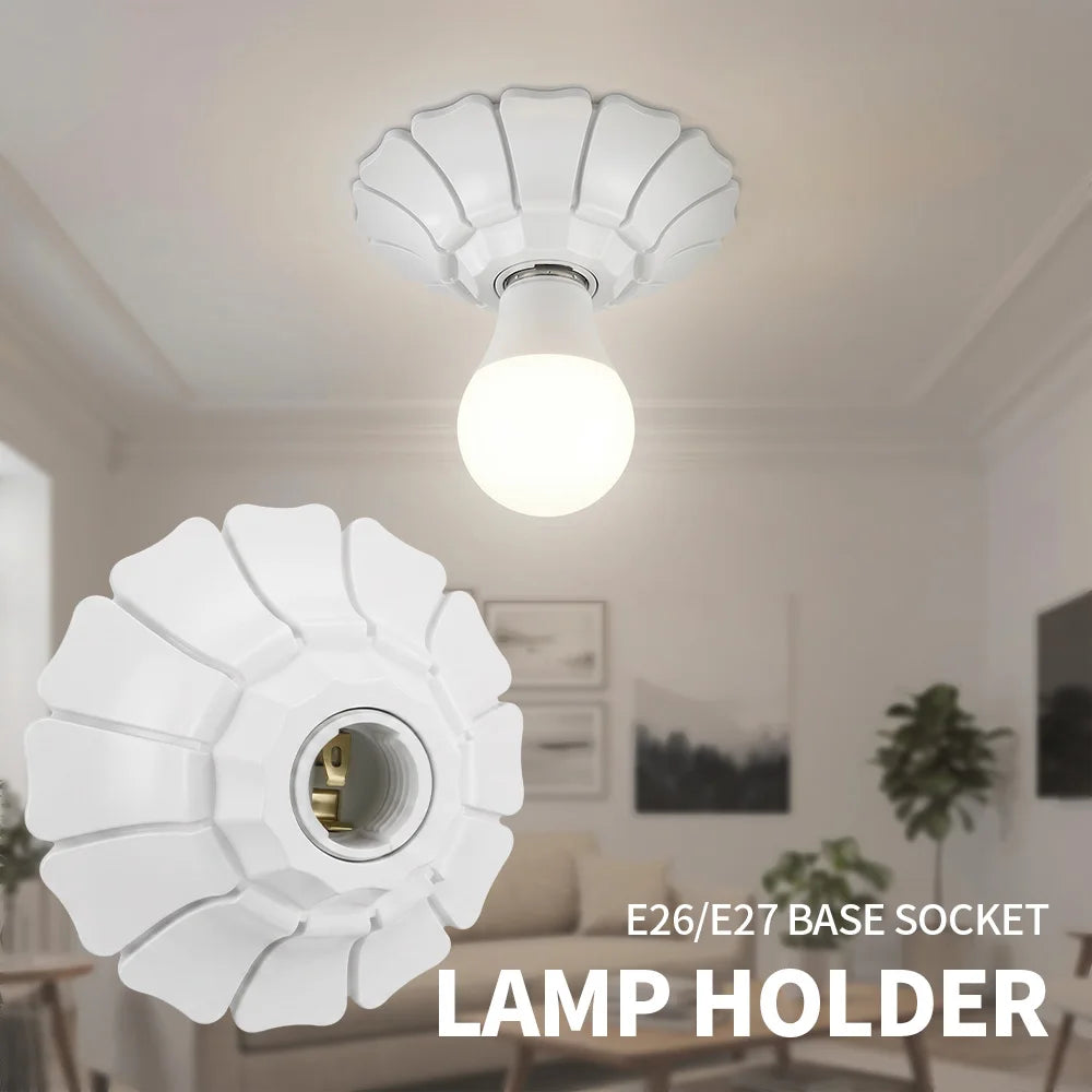 supports lampe blanc plissé moderne E26 E27 certification ROHS UL LVD CEM ABS